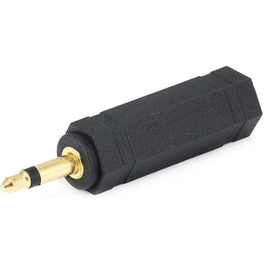3.5mm Mono Plug to 6.35mm (1/4 inch) Stereo Jack Adapter - Gold Plated