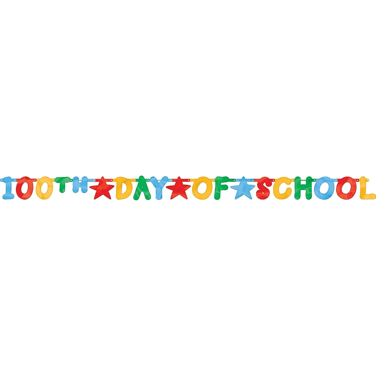 Amscan 100th Day of School Foil Letter Banner, Multicolor