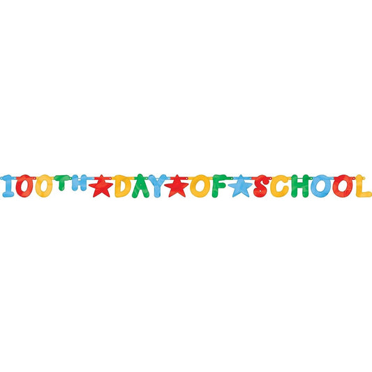 Amscan 100th Day of School Foil Letter Banner, Multicolor