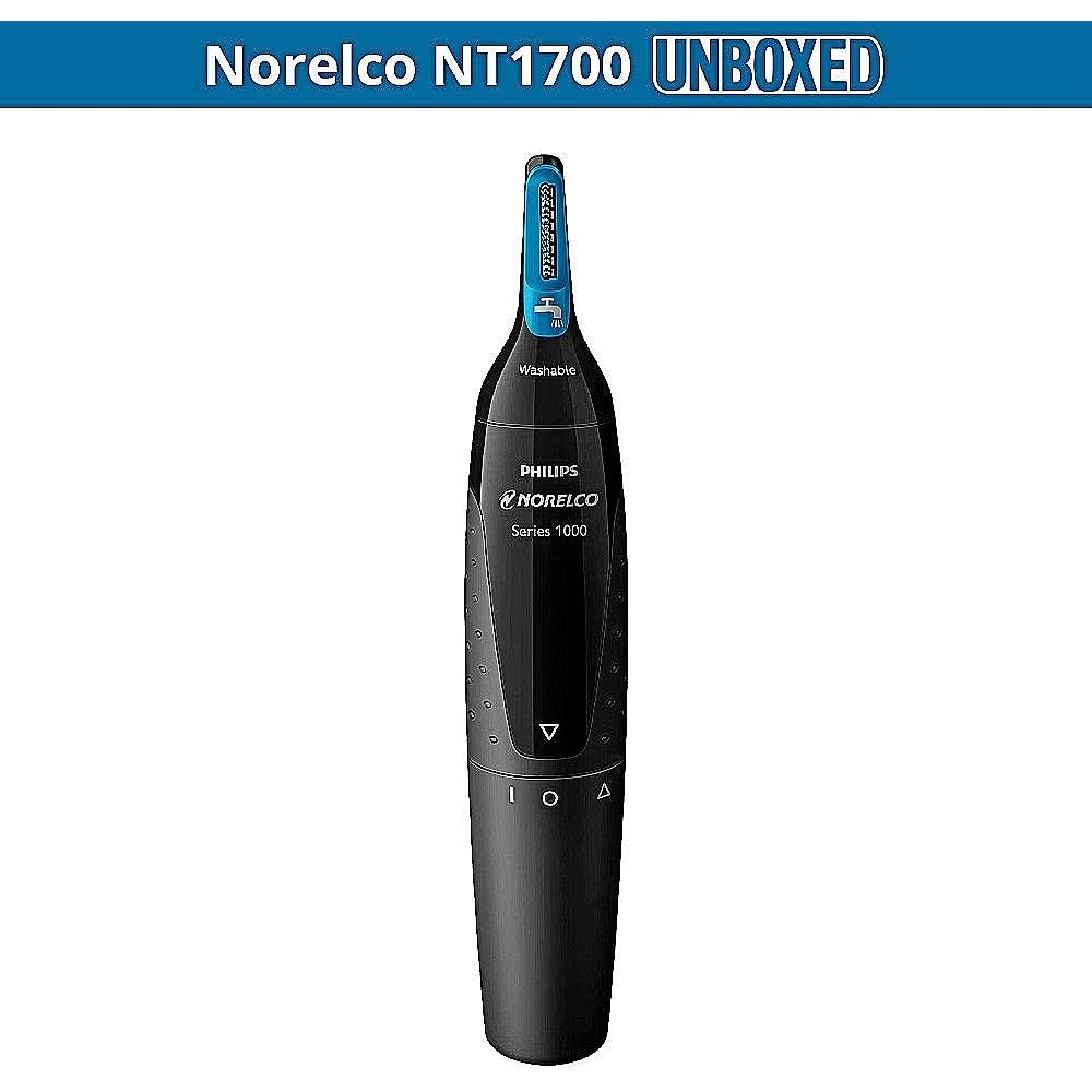 Philips Norelco Series 1000 Nose Trimmer NT1700 Hair Trimming for Nose, Ears and Eyebrows with ProtecTube Technology & Ultra Precision Sharp Cutting Slots - Black (Parallel Import)