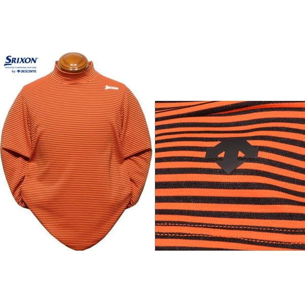 [SRIXON] Mock Neck Long Sleeve Shirt, Brushed Lining, Border, Stretch, Heat Navi, Thermal Storage, MOTION 3D, Sweat Absorption, Golf, RGMWJB10 Men's