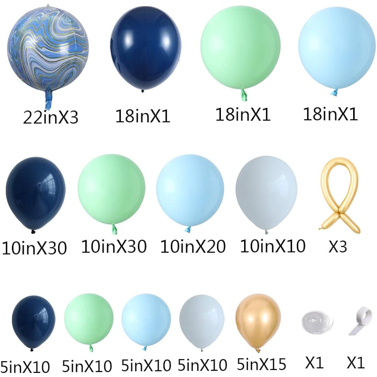 First Trip Around the Sun Birthday Party Decorations, 156pcs Blue Green White Balloon Arch Garland Kit for Boys Kids Space Galaxy Baby Shower 1st Birthday Party Decorations