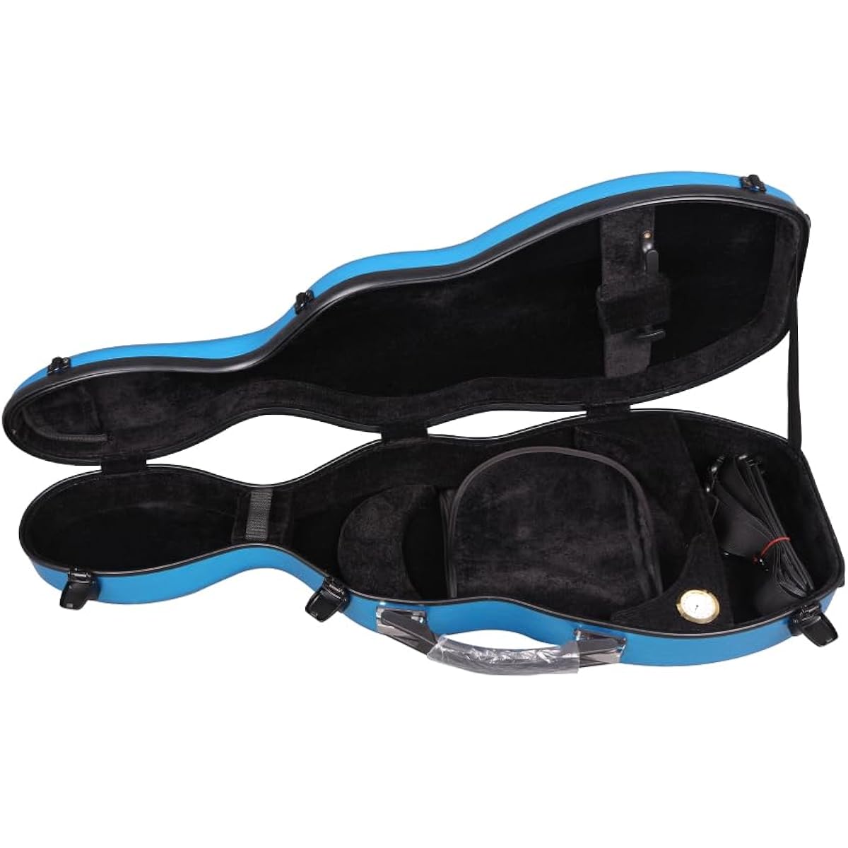 WUQIMUSC Violin Case 4/4 Full Size Composite Carbon Fiber Hard Case Strong Handle Back Strap Soft Pad (Blue)