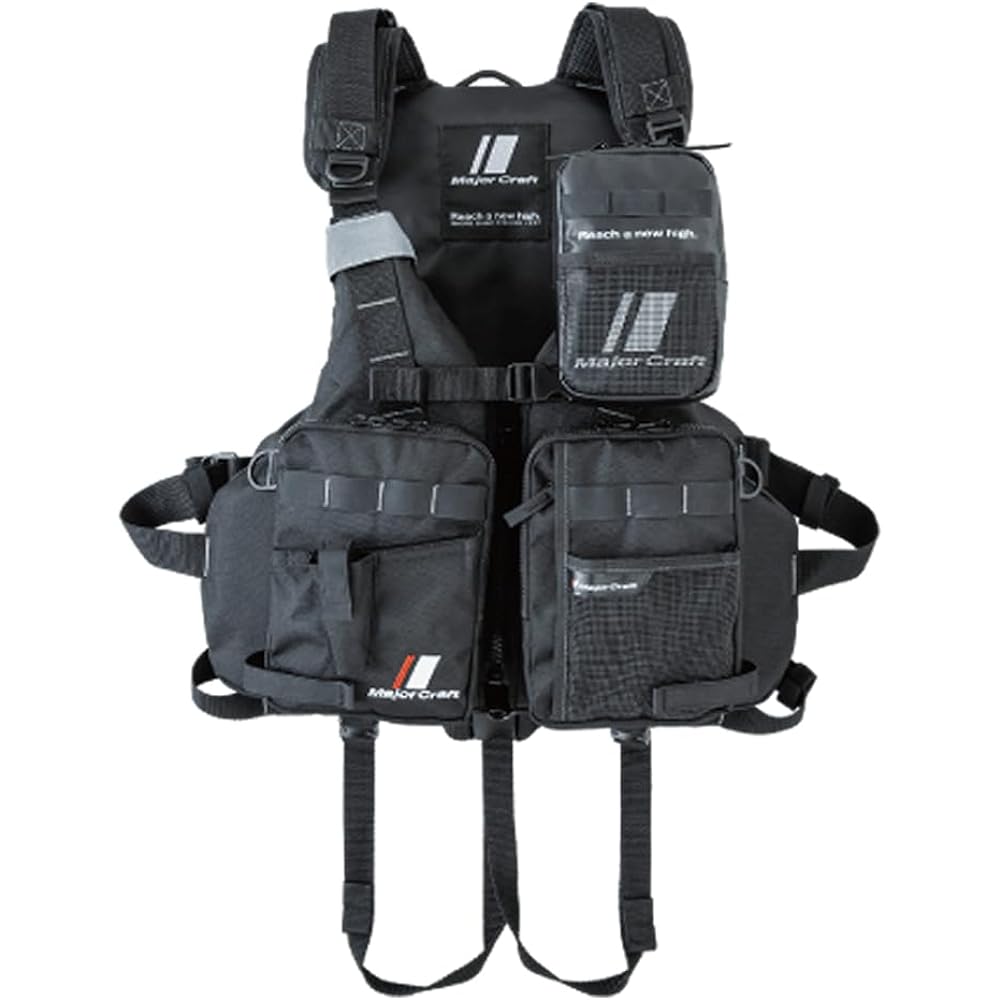 Major Craft Game Vest Okappari Shore Jigging & Egging Model Black/Pro Black Free Size MCGB-MULTI (2022 Model)