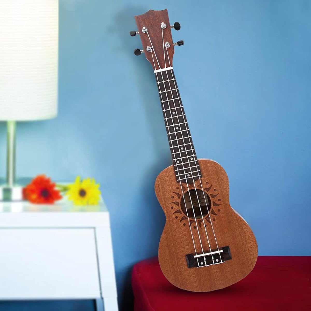Ukulele for Beginners 21 Inch Sapele Ukulele 4 String Hawaii Guitar Musical Instrument Kids Guitar Ukulele Kids Beginner (Silde)