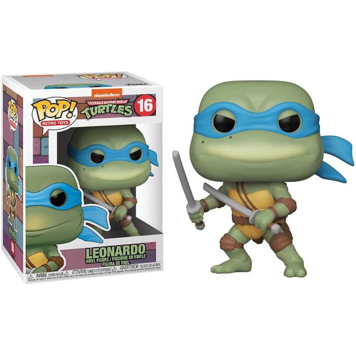 Funko TMNT + Protectors: Teenage Mutant Ninja Turtle Pop! Retro Toys Vinyl Figure (ToyBop Box Protector Collector Case) (Leonardo)