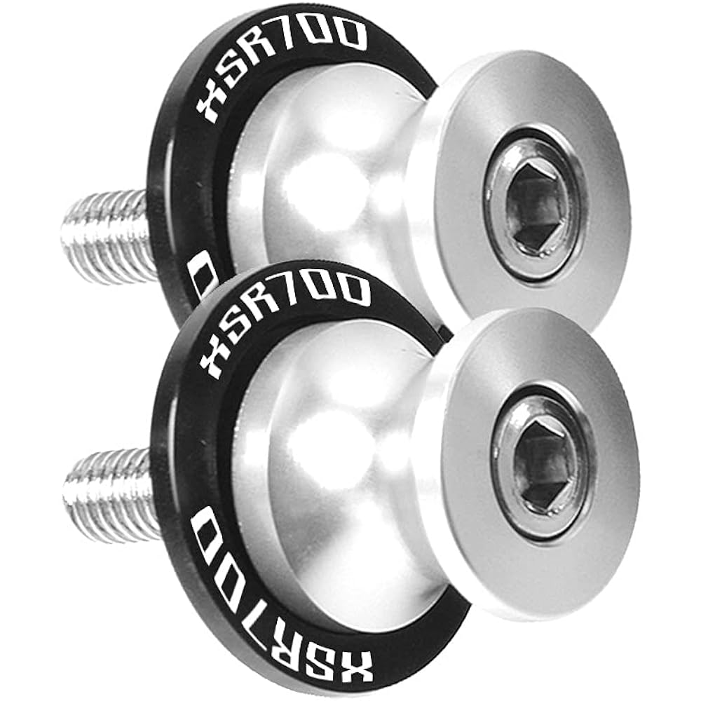 Motorcycle Swing Arm Spool Slider 6MM Motorcycle Accessories Swing Arm Spool Slider Stand Screw YA-MA-HA XSR 700 XSR700 ABS 2014 2015 2016 2017 2018 (Color: Silver)