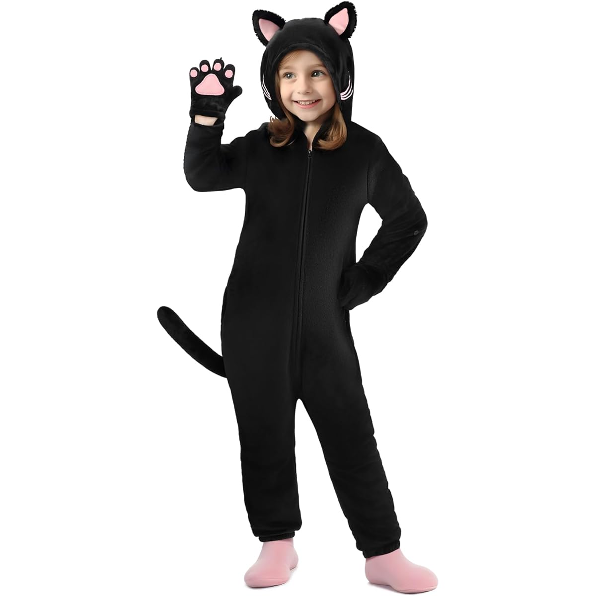 GIFTINBOX Cat Costume for Kids 3-12 years old Black -S