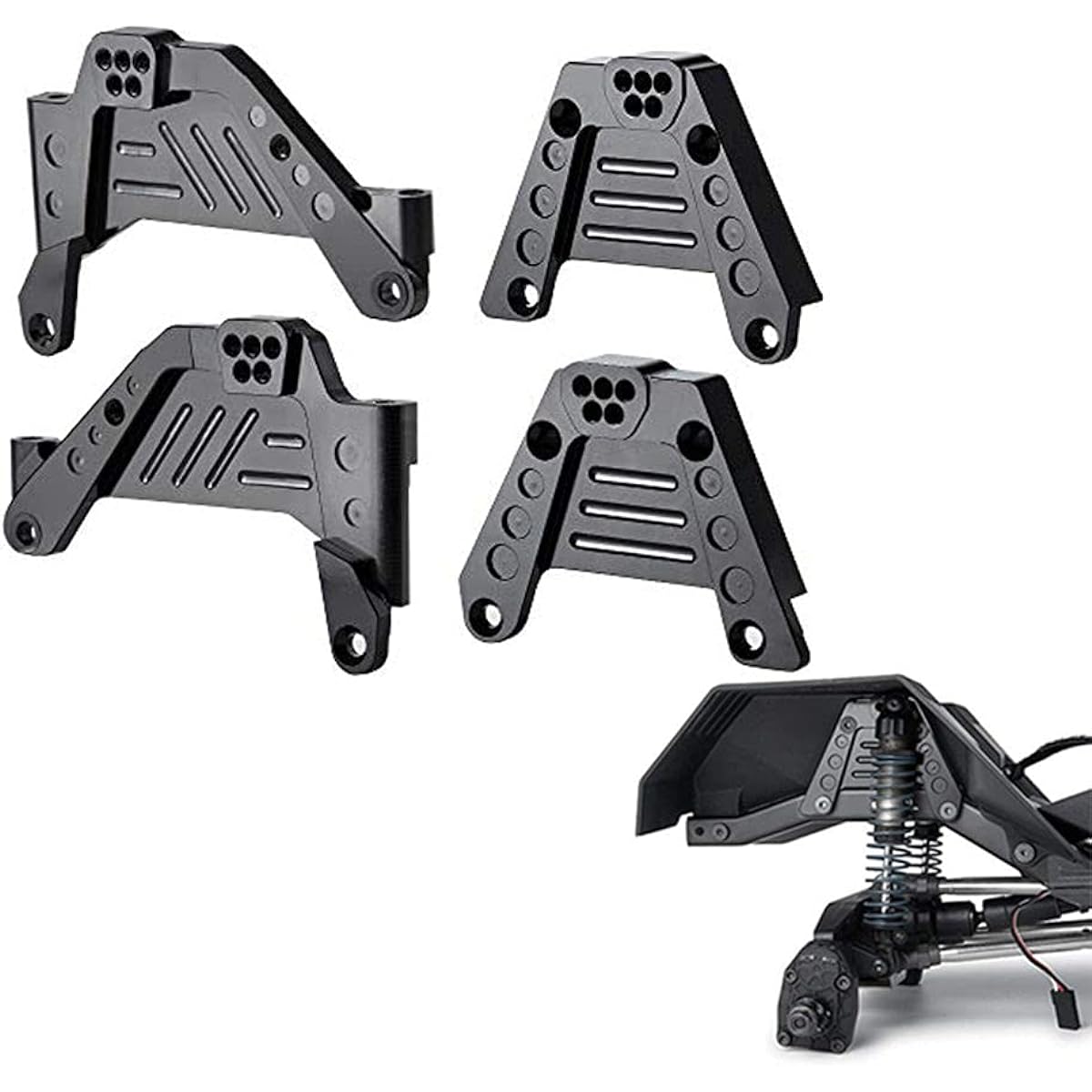 RC Shock Absorber Tower Front & Rear Adjustable Mount for 1/10 RC Crawler Axial SCX10 III-AXI03007 Pack of 4