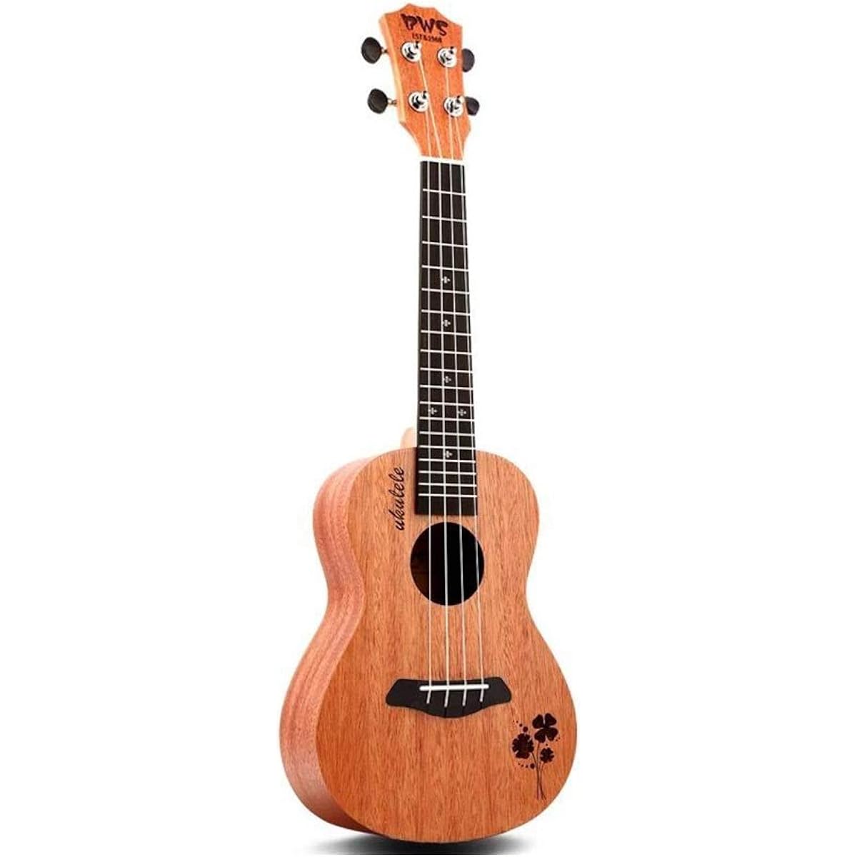 Ukulele 23 inch Ukelelen Acoustic Ukulele Hawaii Guitar Gift Includes Strings Tuner Capo Easy to carry anywhere (Color: Natural, Size: 23 inches)