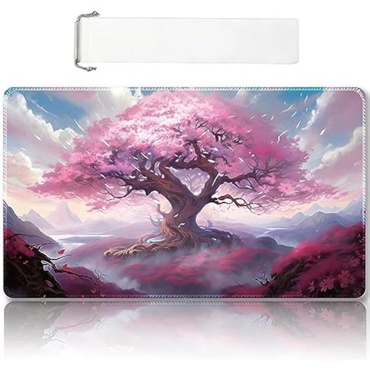 Premium Stitched MTG Playmat with Zones and Non-Slip Rubber Backing - TCG Playmat for MTG and Other Card Games - Colorful Design with Vintage Look and Feel (DKT(87), No Zones)