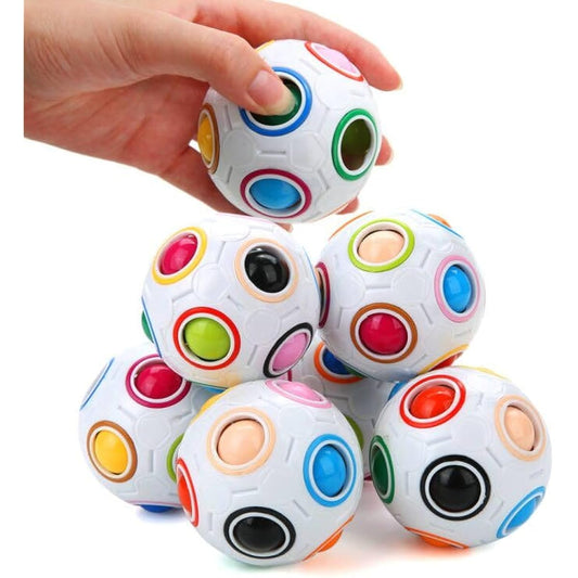 6 Pack Magic Rainbow Puzzle Balls Fidget Toy Matching Puzzle Balls Toys Stress Relief 3D Speed Fidget Balls Brain Teaser Game for Kids Adults Christmas Stocking Stuffers Party Favors Birthday Gift