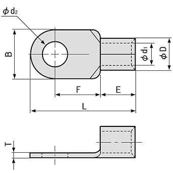 JAPPY Bare crimp terminal Round terminal (R type) R 22-6 JP (100 pieces)