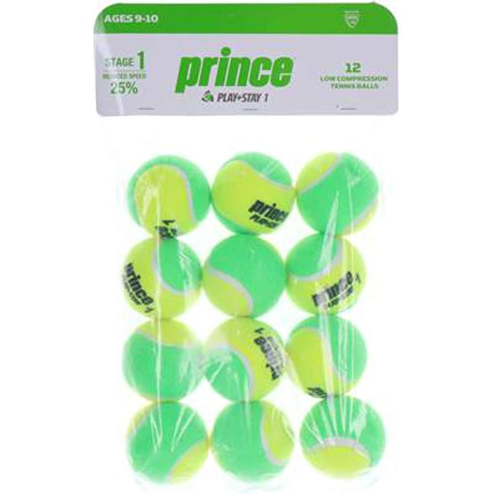 Prince Junior Kids Tennis Ball PLAY+STAY 12 balls 7G329 7G324 7G321