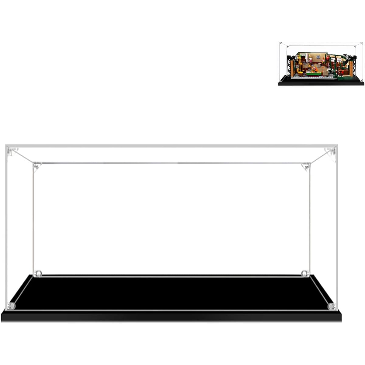 BOOVAX 2mm Acrylic Display Case [Central Park Friends 21319] - Lego 21319 - 13.75 x 9.84 x 5.9 inches - Showcase