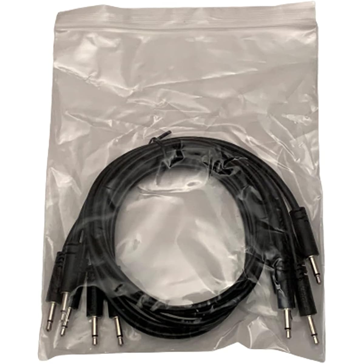 Luigis Modular Supply Spaghetti Urarack Patch Cables - 5 Pack Black Cables 18" (45cm)
