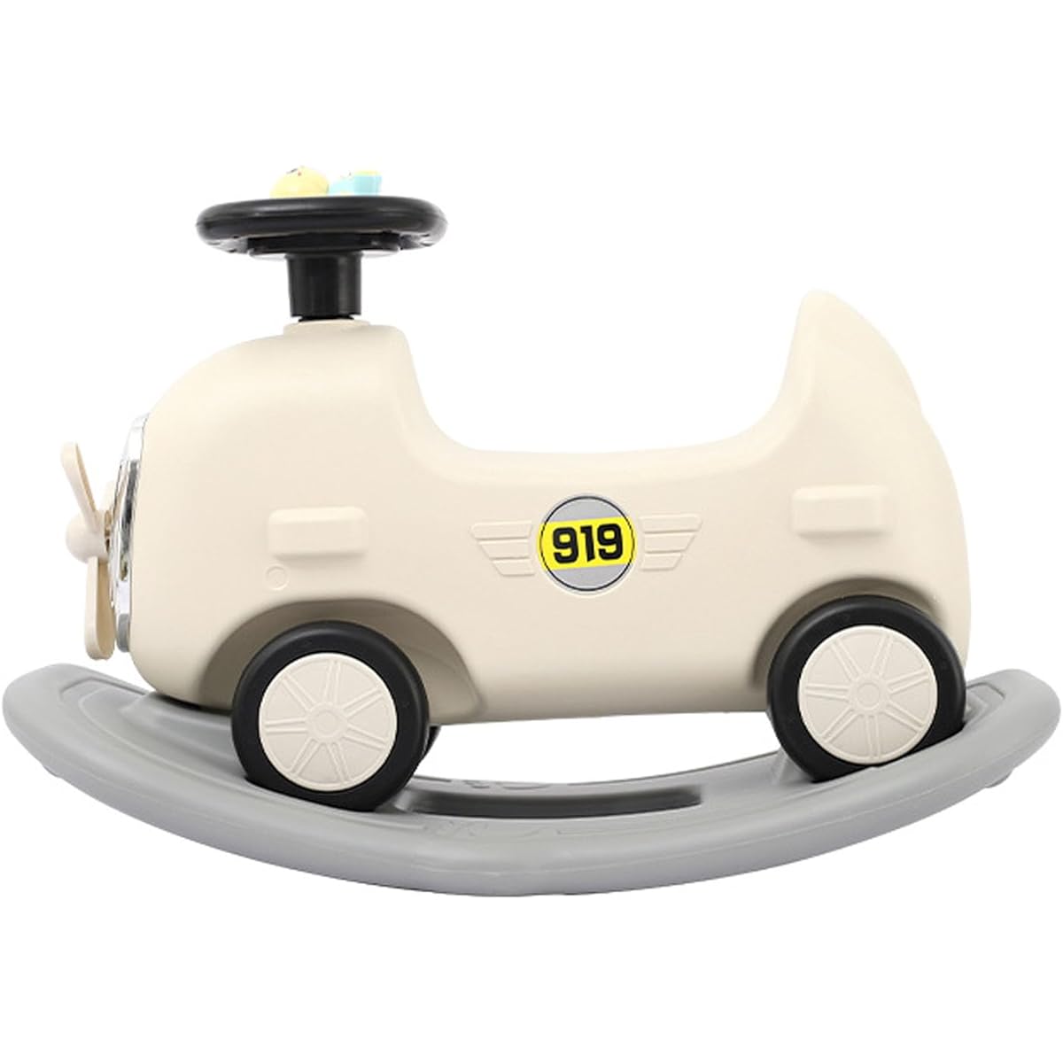 Kids Ride-on Toy Baby Rocking Horse Durable 2 in 1 Safe Cute For Kids Home Use (White)