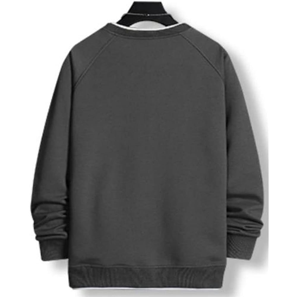 [OKJCON] Sweatshirt, Men's, Long Sleeve, Parka, Spring, Stylish, Loose, Pullover, Casual, Plain, Large Size
