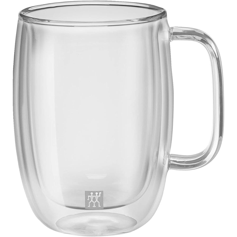 ZWILLING "Sorrent Double Wall Glass Latte Mug 450ml 2pcs Set" Tumbler Insulated Cold Insulation Double Structure Mug Cup Microwave Safe [Authorized Japanese Product] Sorrent 39500-114