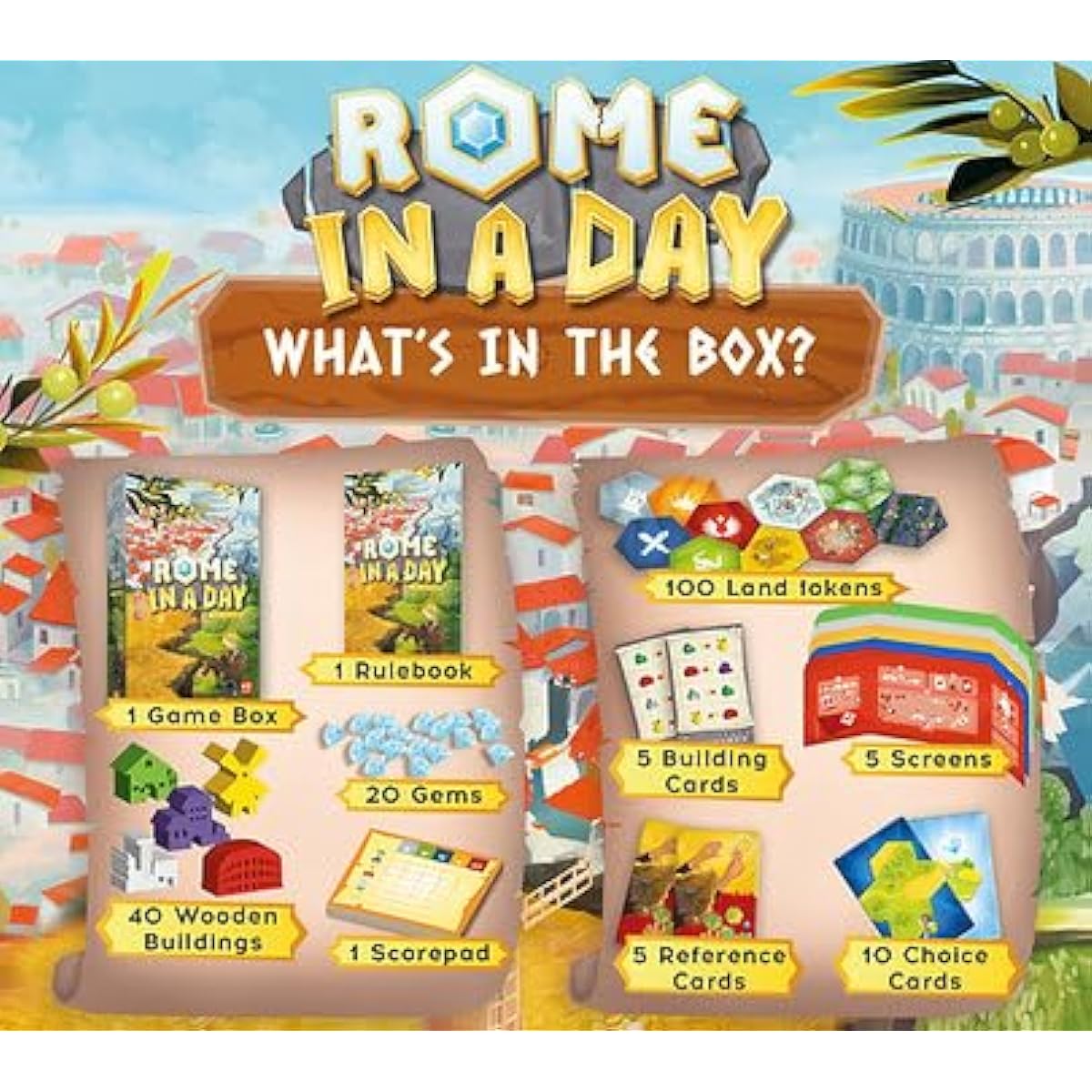 Rome in a Day Strategy Board Game by Alley Cat Games