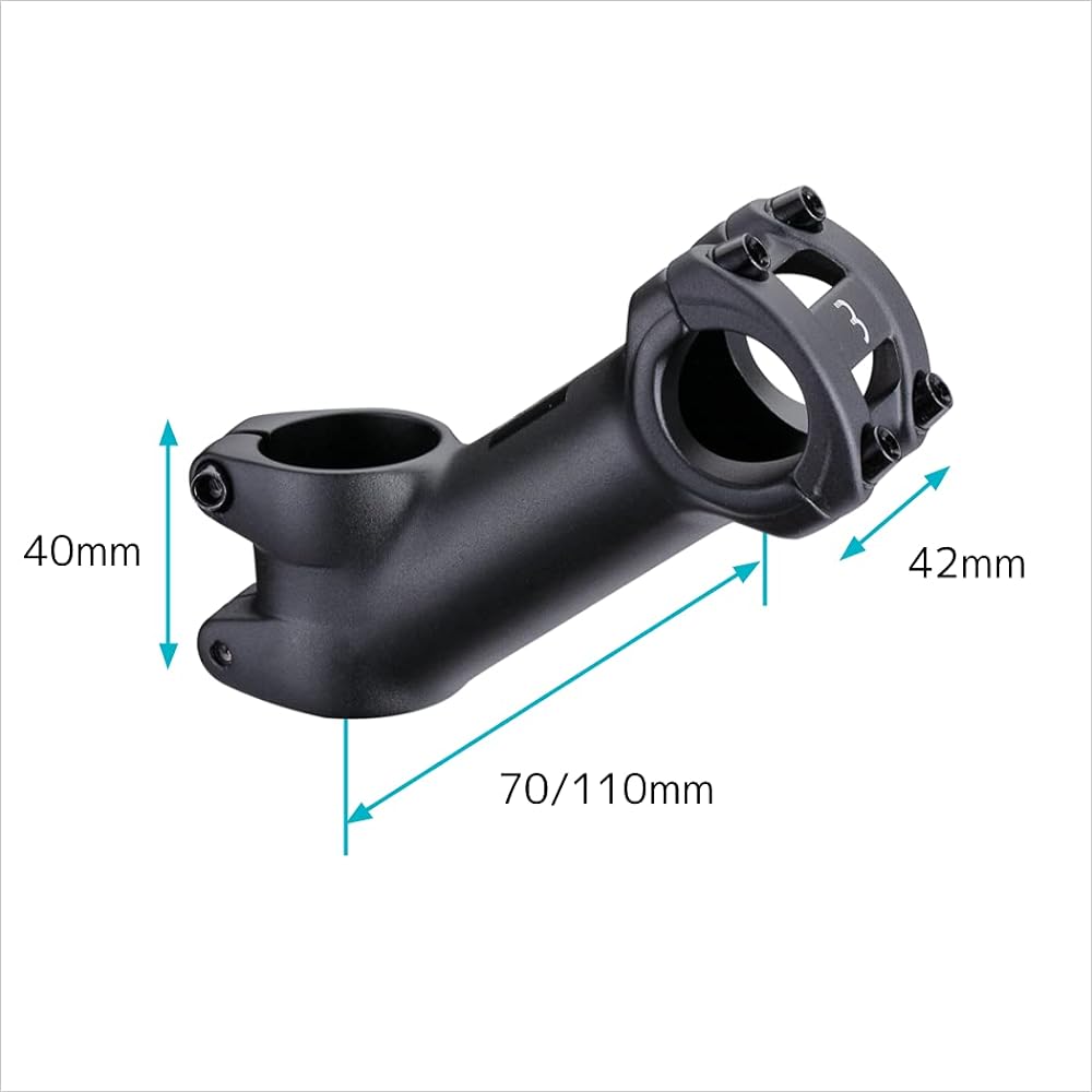 BBB Bicycle Stem 6061 Aluminum High Rise MTB BHS-24 AH OS 25.4 35D Black
