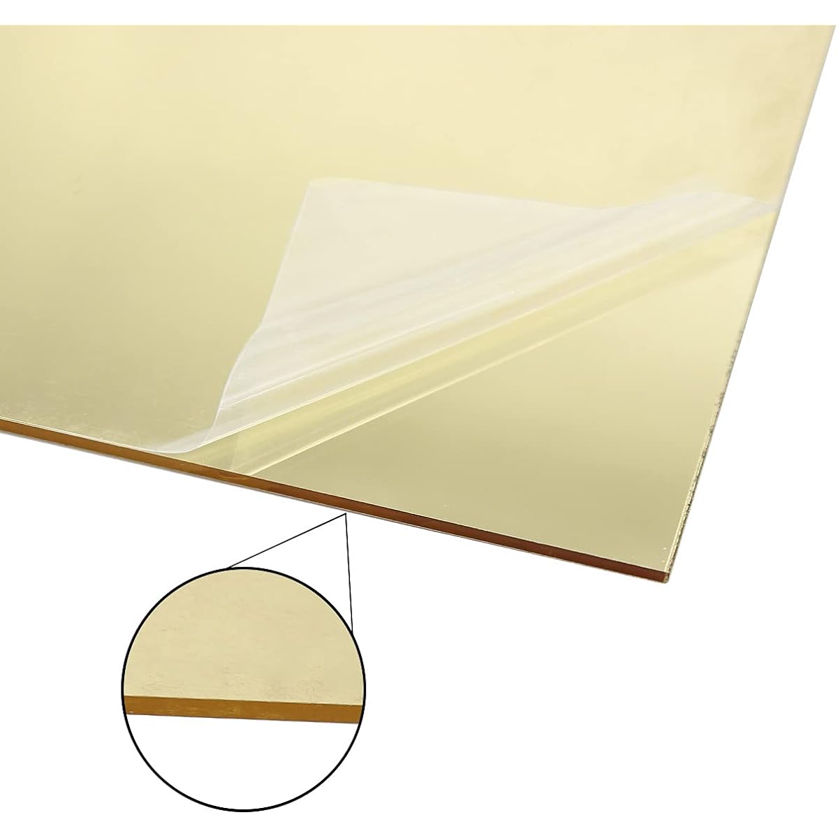 FLEOR 12 x 17" Blank Guitar Pickguard Sheet for Strat Tele Guitar Pickguard P Bass Jazz Bass Custom Pickguard Material 1 Layer Golden Mirror
