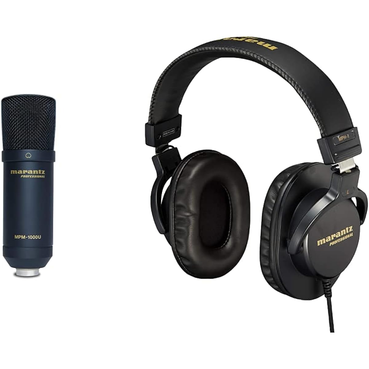 [Set] Marantz Pro USB Condenser Microphone MPM1000U & Closed Monitor Headphones MPH-1 Telecommuting Live Broadcasting, Recording, Podcasts