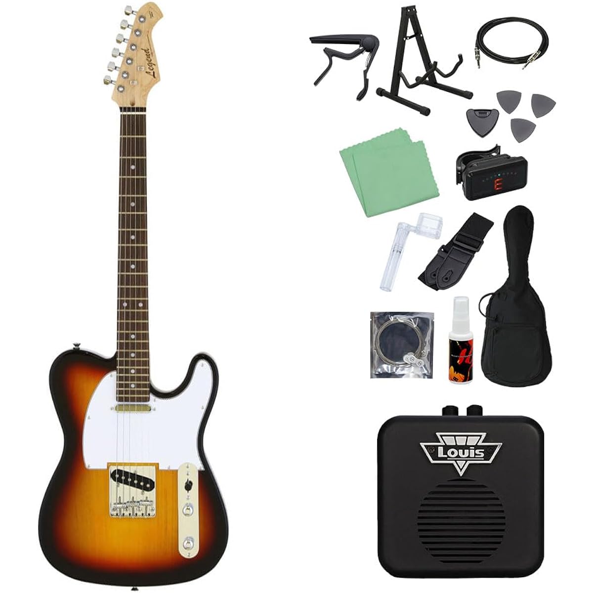 LEGEND LTE-Z Electric Guitar Beginner 14-piece Set [With Mini Amplifier] 3TS Telecaster Type Legend