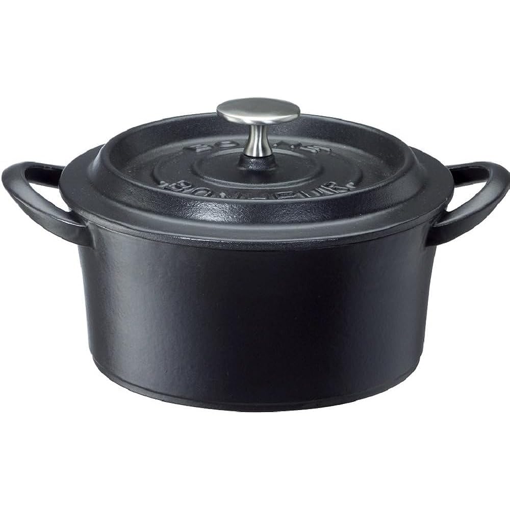 Ishigaki Two Handed Pot Iron Cast Bon Bonaire Cocotte Gas Fire IH Dual Use Ivory 20cm