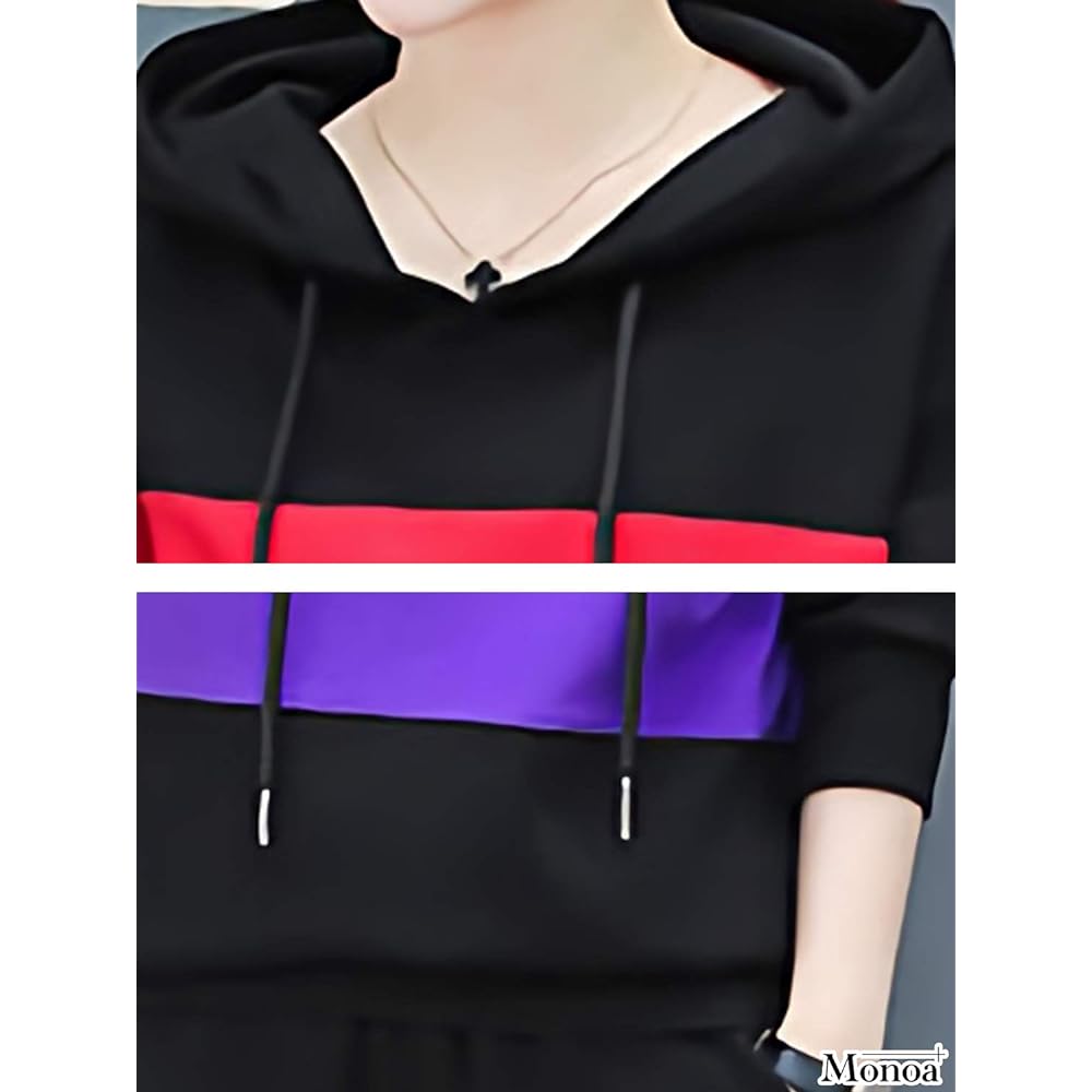 Monoa Jersey Top and Bottom Set, Long Sleeve, Sports, Border, Hoodie, Sweatpants, Setup, Women's Fashion