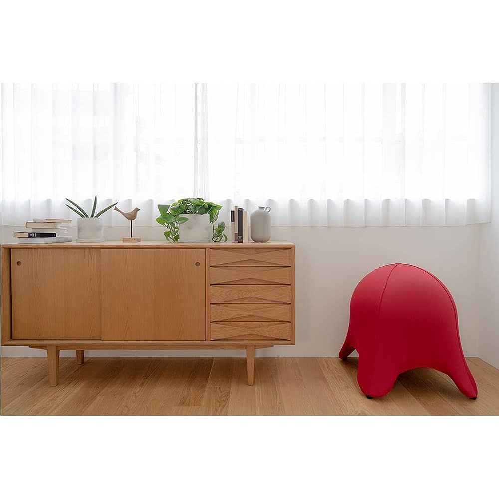 Tokyu Sports Oasis Balance Ball Stool Chair Stylish Chair Type Frame Fixed Cover with Hand Pump Red (Red)