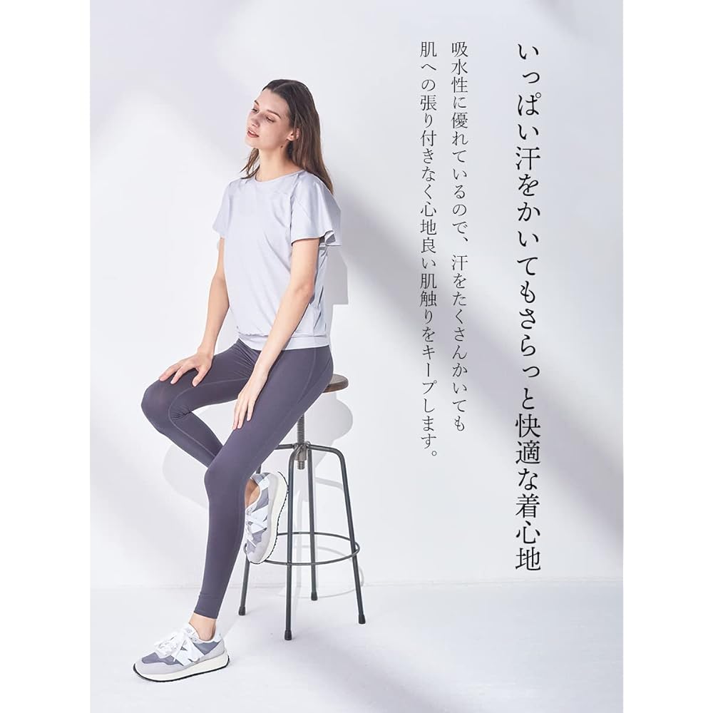 [Laviwell] Open Back Yoga Shirt UV Protection Sweat Absorbent Quick Drying Stretch Yoga Wear Tops Cut and Sew Short Sleeve FY722