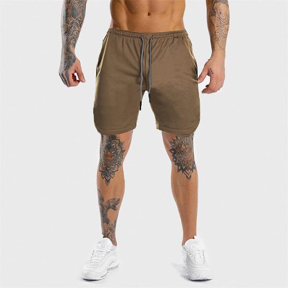 [Manatsulife] Men's Running Pants, Sports Shorts, Training Shorts, Gym Wear, Mesh Material, Quick Drying, Breathable DK02.