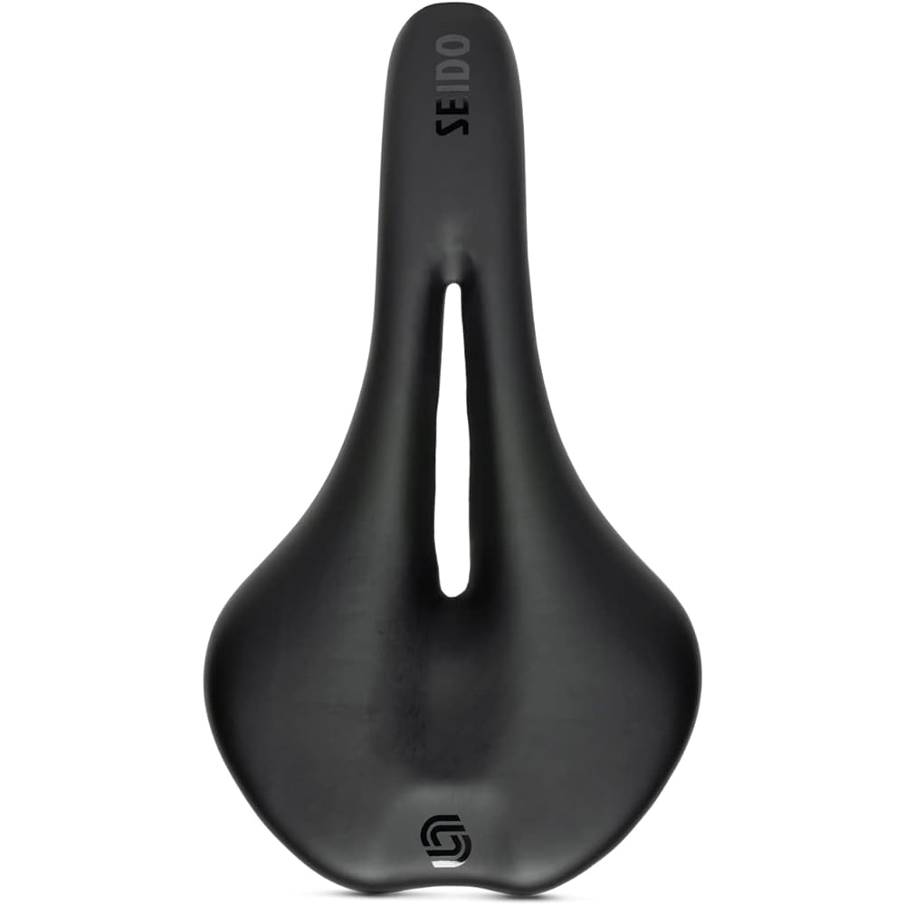 Seido Bicycle Saddle Evo Seat Black Seat/Black Rail One Size