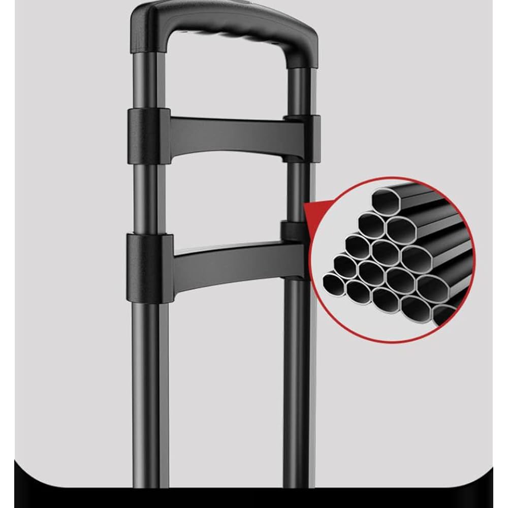 Carry Cart, Foldable, Hand Carry, Stairs, 3 Wheels, 10 Wheels, Step Cart, 360 Degree Rotation, Quiet, Large Tires, Height Adjustable, Lightweight, Load Capacity 80KG, Camping, Outdoors, Moving, Disasters, Shopping, Traveling, Includes 2 Fixed Ropes (Blac