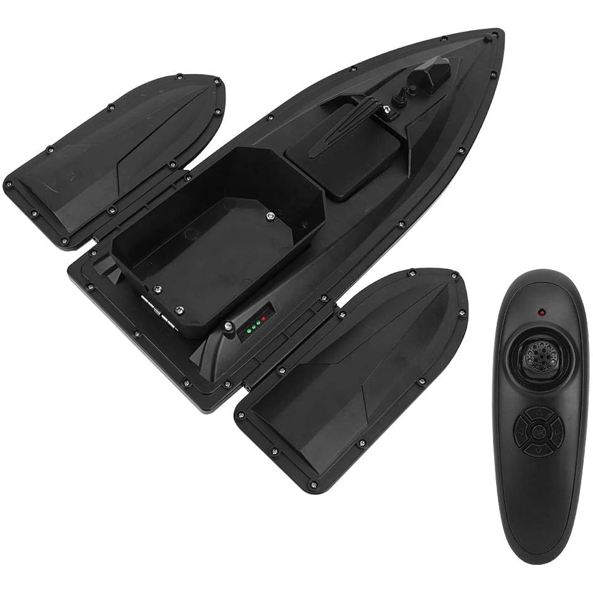 RC Fishing Bait Boat, RC 500M Remote Control Fishing Bait Boat Fish Finder Waterproof High Speed RC Boat for Adults and Kids, Night Fishing LED Light, Dual Motor, for Pool and Lake