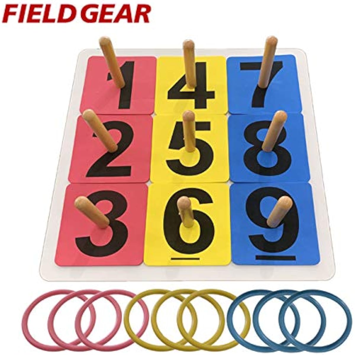 FIELD GEAR Recreational Ring Toss Game Color Ring Toss Set FG-CWG Shatter-resistant wooden poles (no bag)