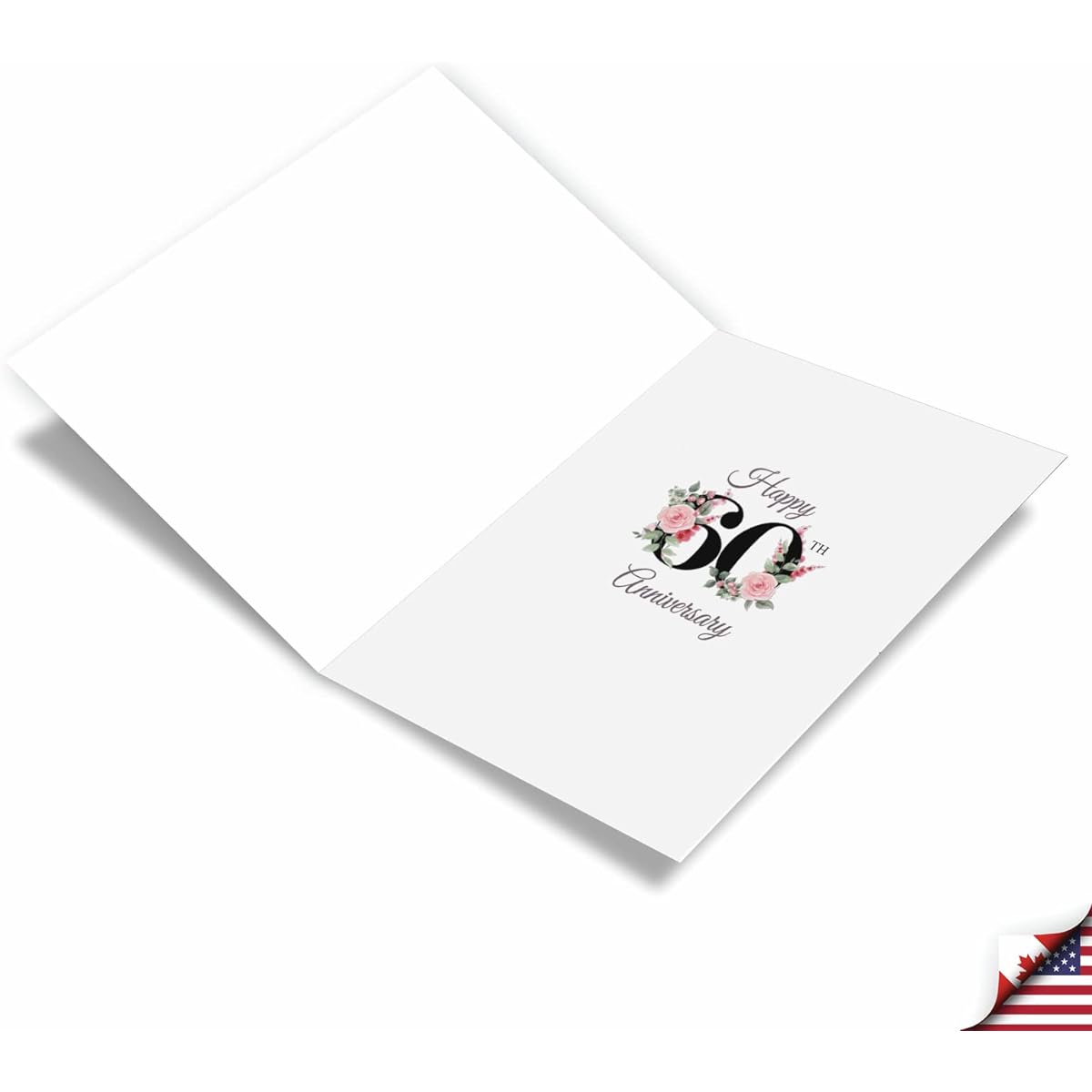 NobleWorks 60th Anniversary Greeting Card with 5 x 7 Inch Envelope (1 Card) Floral Couple 60 C8257MAG