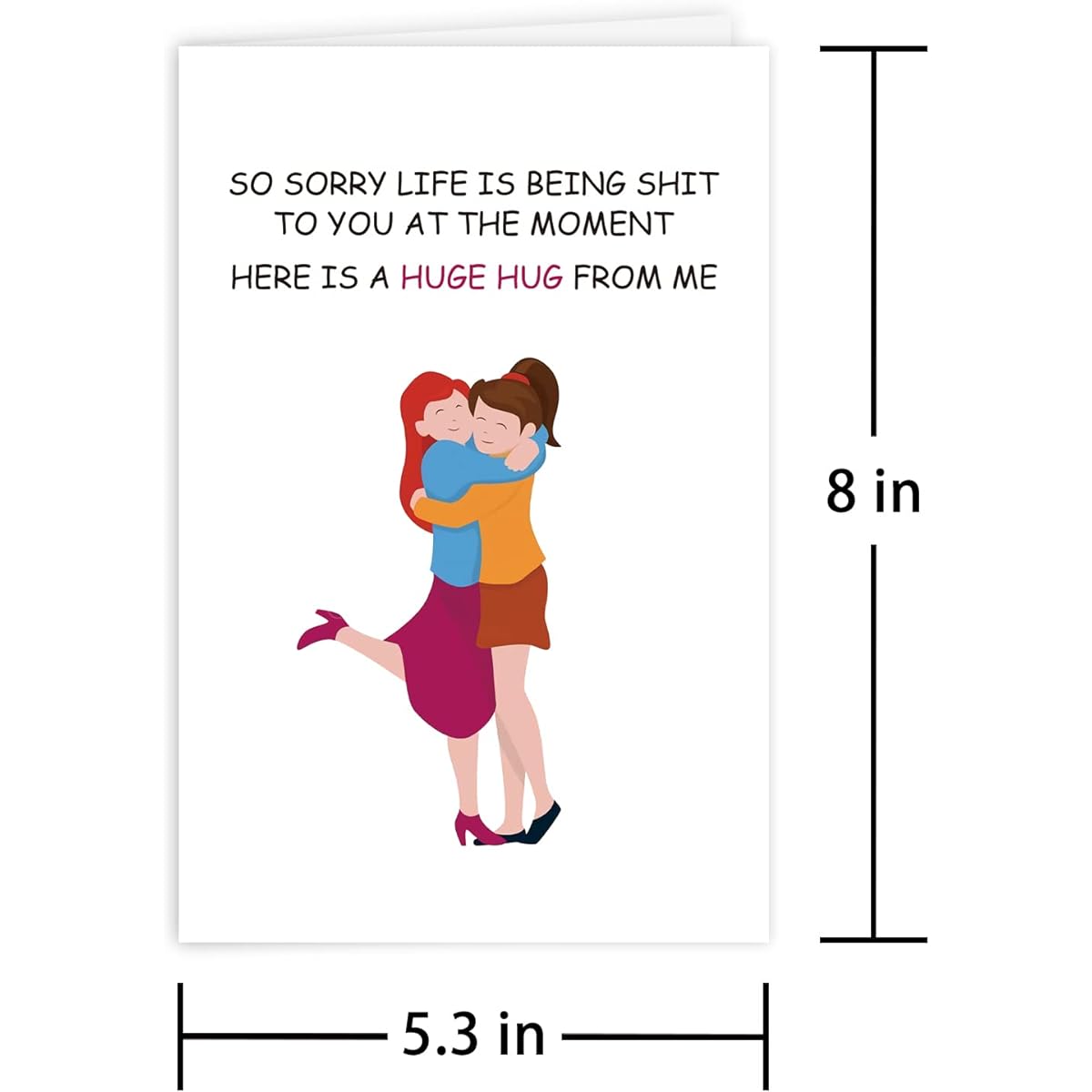 Sweet Get Well Cards for Friends, Tough Times Cards for Best Friends, Sister Encouragement Cards, Here's a Giant Hug