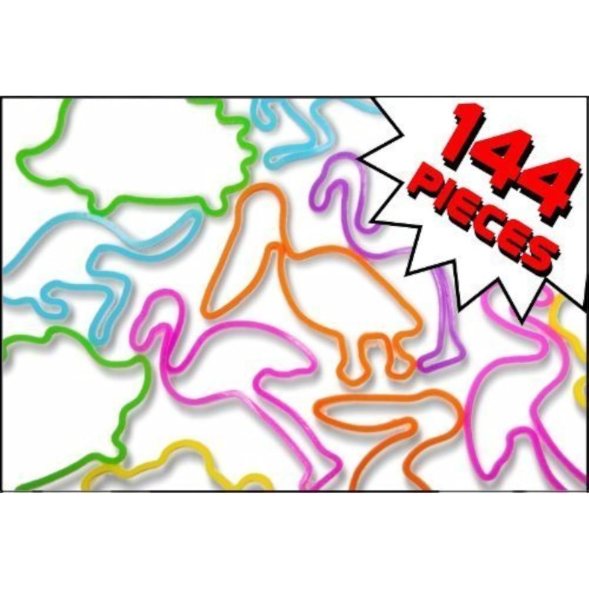 Silly Shaped Rubba Bandz Bracelets Bulk Pack (144 Peices) by Bewild