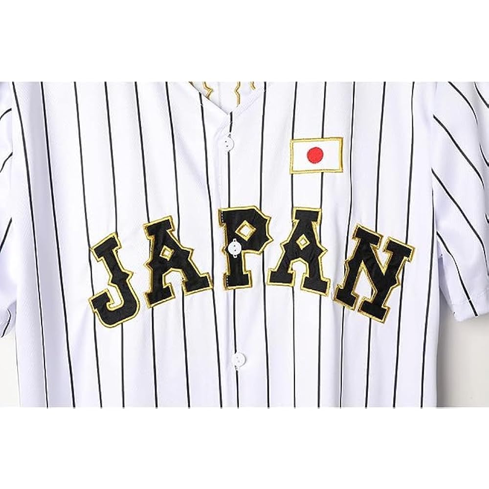 [KLIVYA] Shohei Otani Uniform Children Size 2023 WBC Uniform Samurai Japan Baseball Shohei Otani Hand Name Uniform Number 16 Baseball Short Sleeve Cheer (Children 120, Embroidery Style)