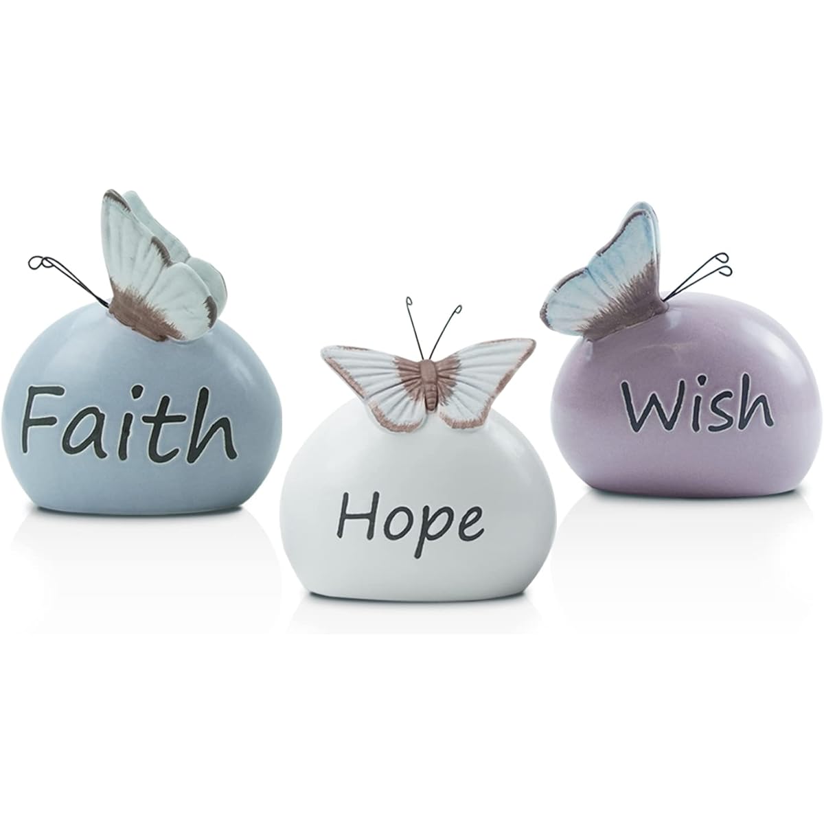 LIFFY Ceramic Piggy Bank Set for Kids and Adults - Piggy Banks with Inspirational Sayings for Hope, Faith and Wishes - Perfect for Coin Storage and Home Decor - Unique Gift Idea for Boys and Girls