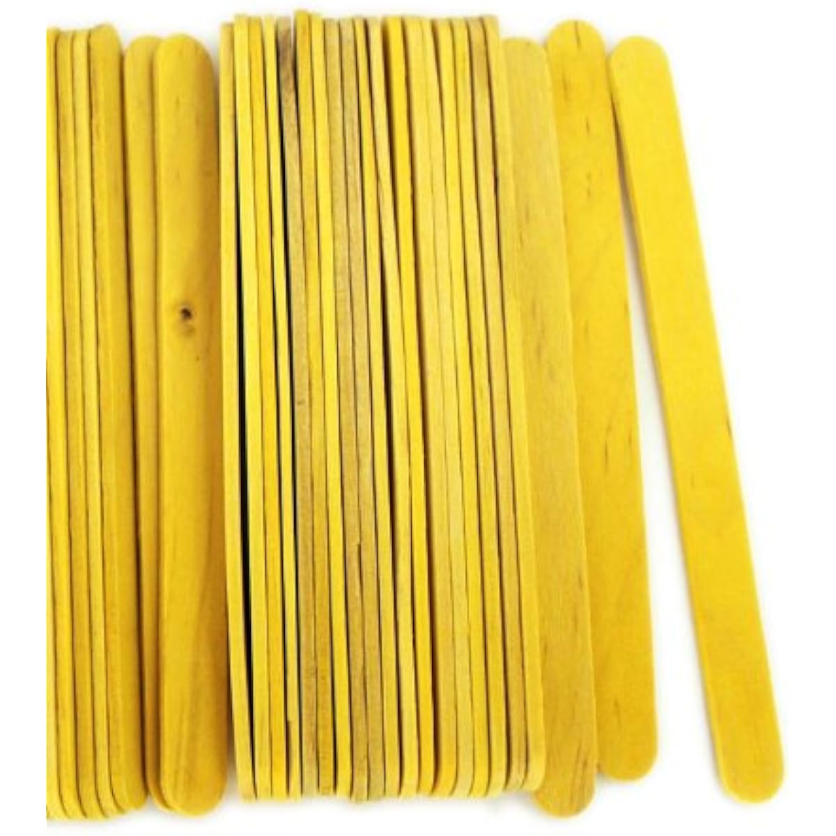 1000 Standard Wooden Craft Popsicle Sticks 4.5 Inch (Yellow)