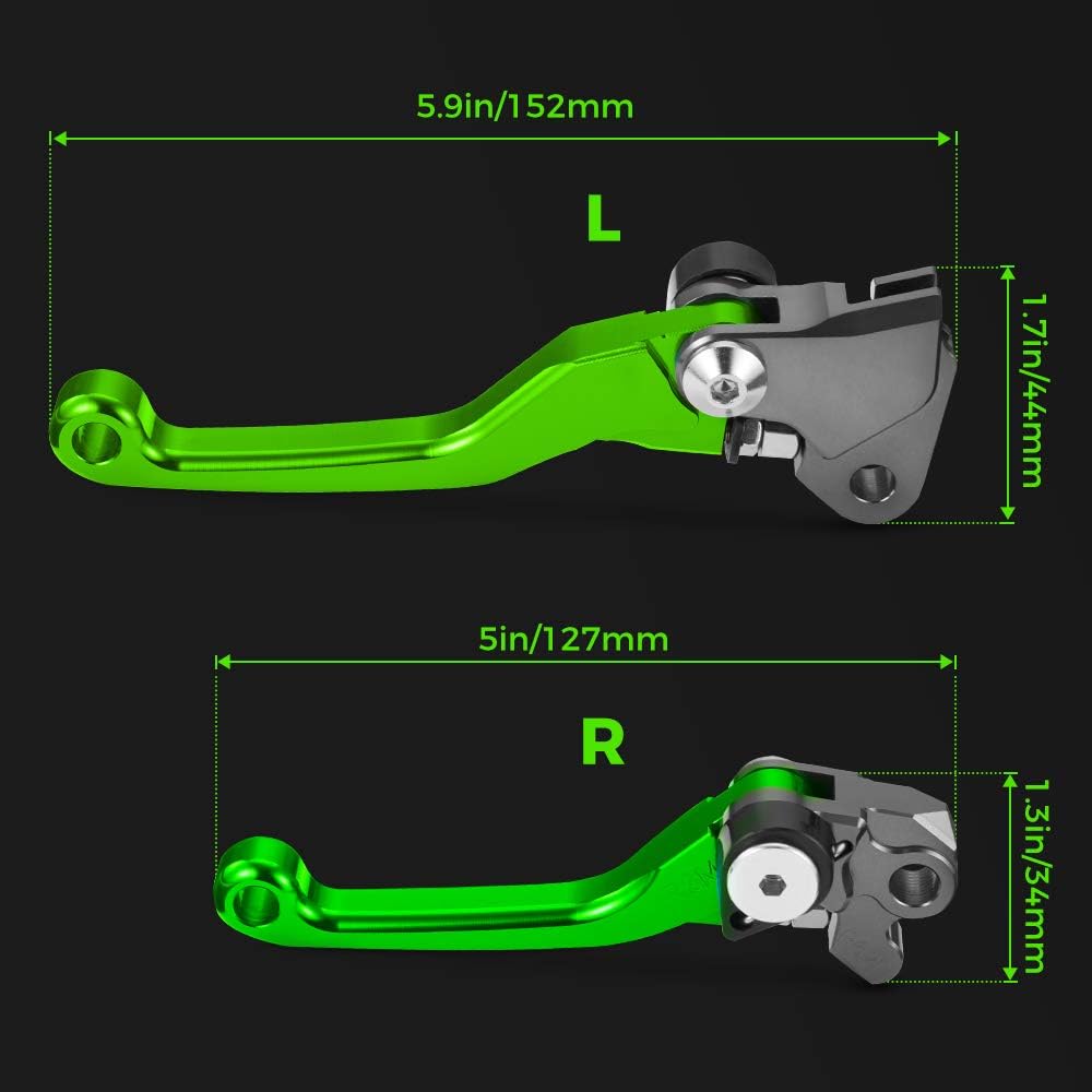 Issyzone Pivot Brake Clutch Levers Fits Kawasaki KX250 2000-2004 KX125 2000-2005 KLX110 KX85 KX65 2000-2019 KX250F 2004