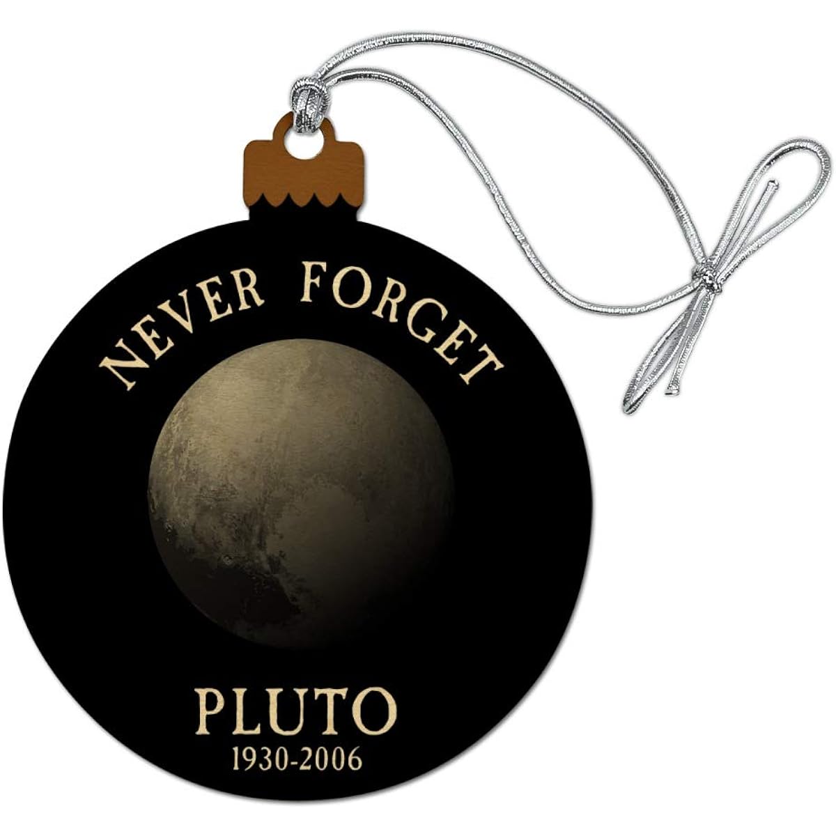 Remember Pluto Planet Astronomy Monument Wood Christmas Tree Holiday Ornament