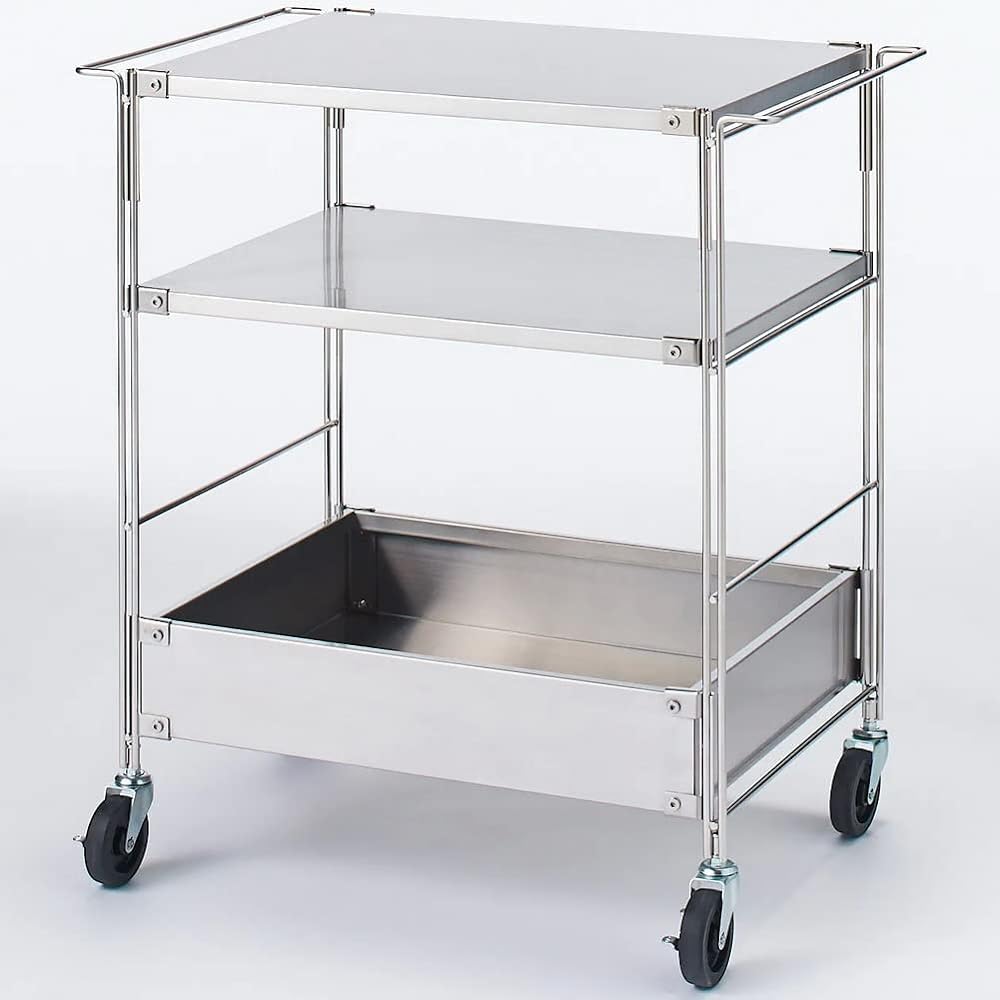 MUJI Stainless Steel Unit Shelf Wagon Set Width 64.5 x Depth 41 x Height 70.5cm 37167018