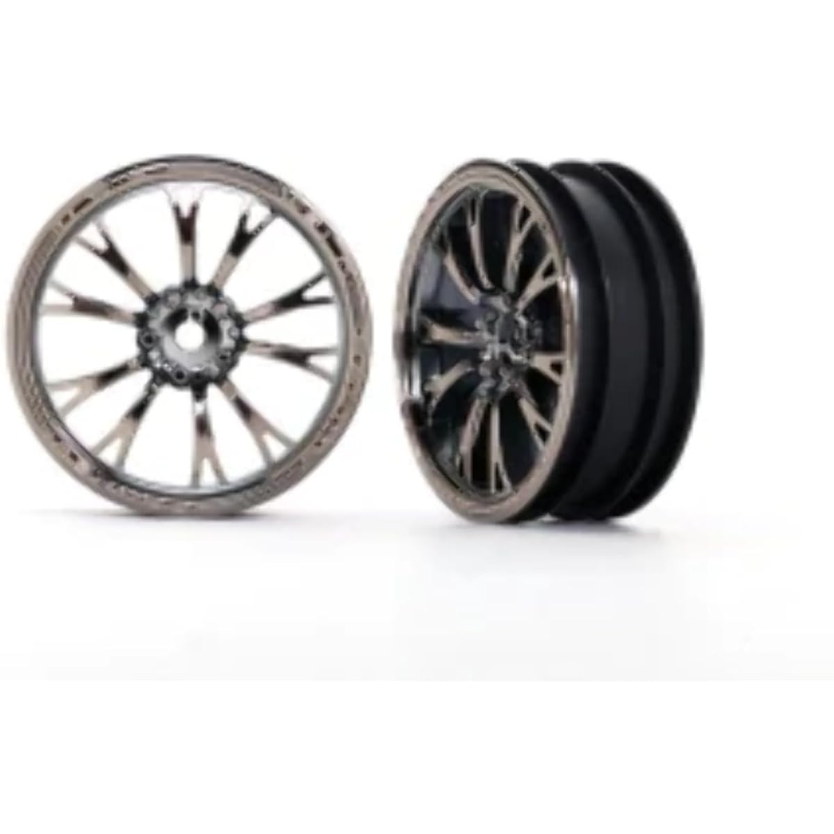 Traxxas 9472X Wheels Welded Black Chrome (Front) (2)