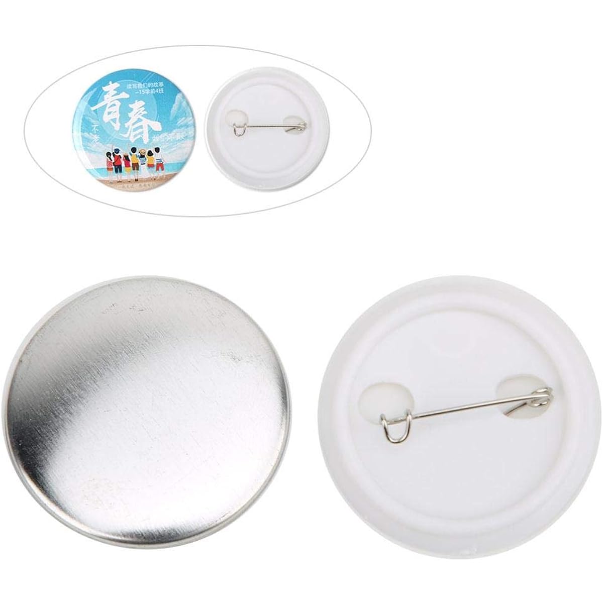 GLOGLOW Badge Pin Button Parts Badge Acrylic Clear Badge Maker DIY Craft Material DIY Badge 100 Sets
