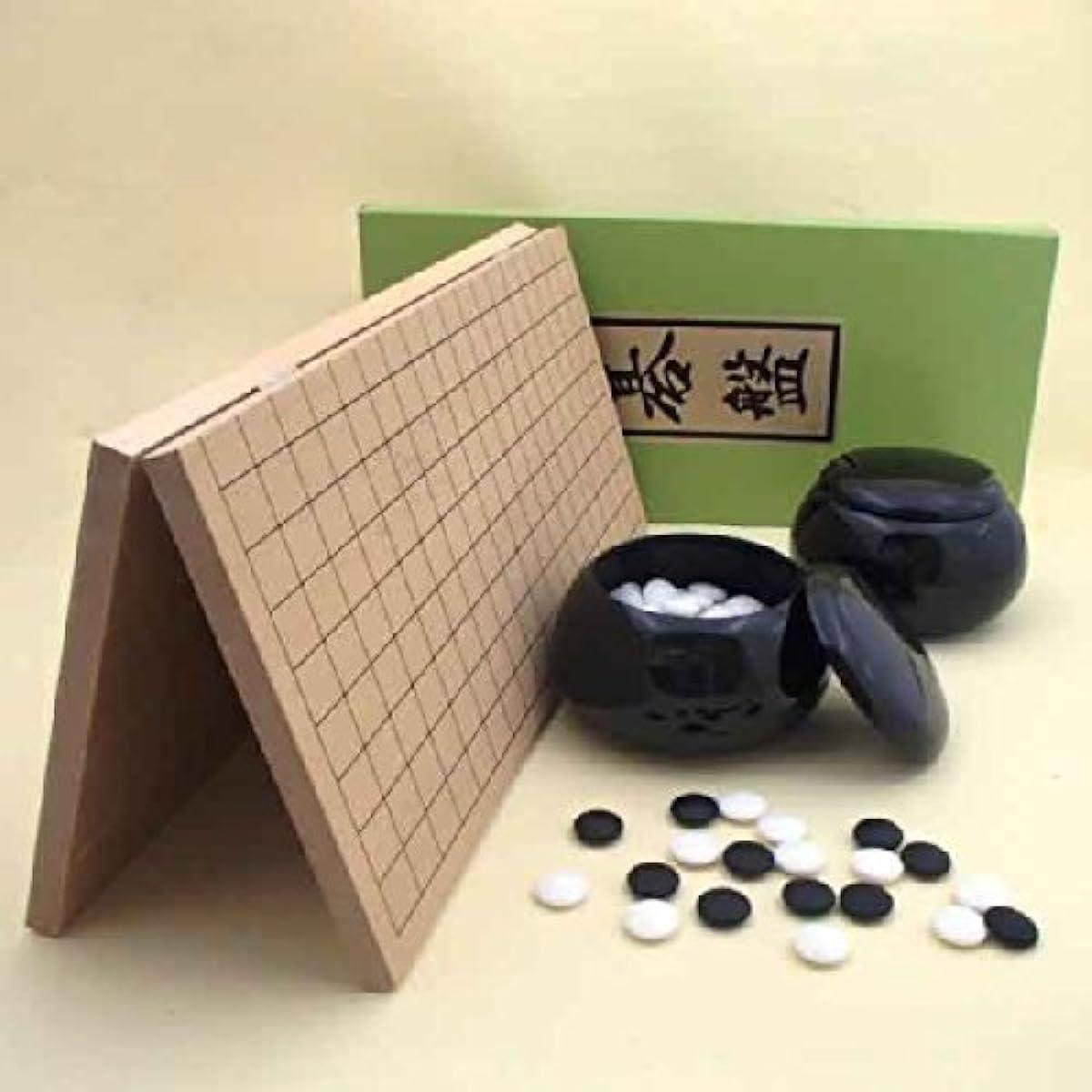 Go board set, perfect for beginners to Go, Shin Katsura No. 5 Go board, Go stone Shinsei Ume (thickness 8 mm), P Kurodai