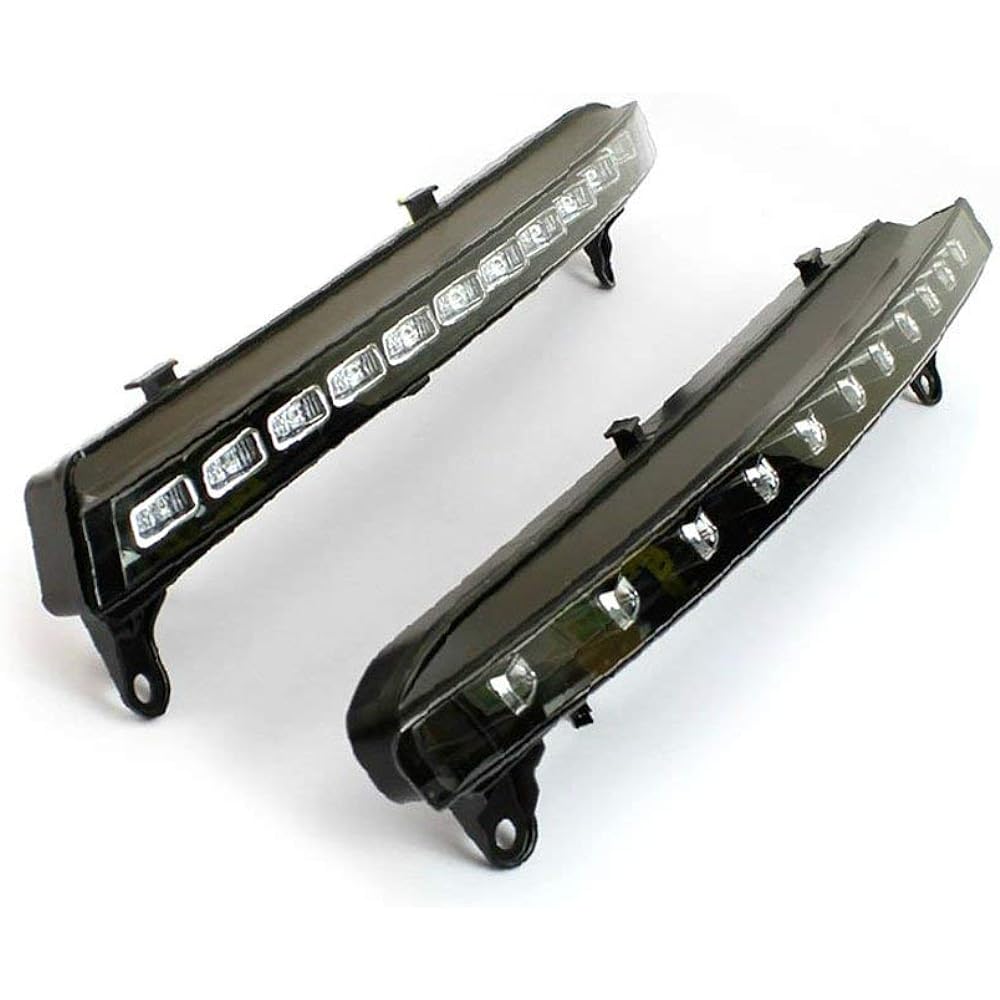 iJDMTOY Xenon White LED Daytime Running Lights 2007-2009 Audi Q7 with Amber LED Turn Signals OEM Fit LED DRL Assy Power Supply White LED as DRL and (11) Amber LED as Turn Signal